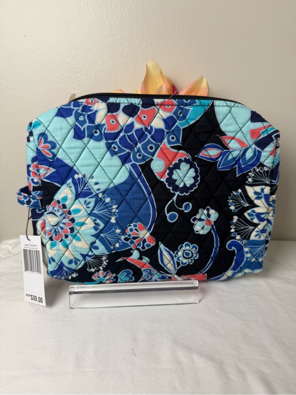 NWT Vera Bradley Lotus Flower Swirl Large Cosmetic Retired Pattern